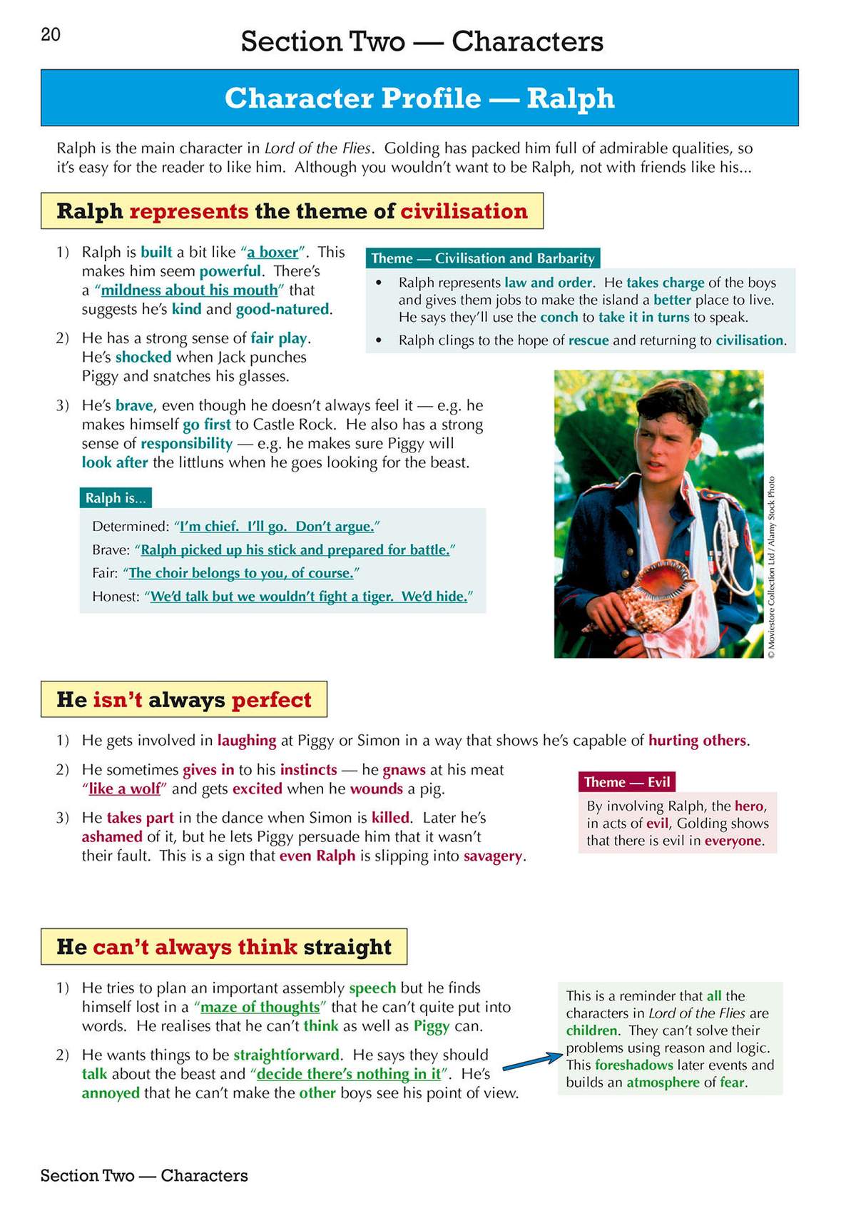 A detailed character profile of Ralph, analysing his role as a symbol of civilisation and his flaws