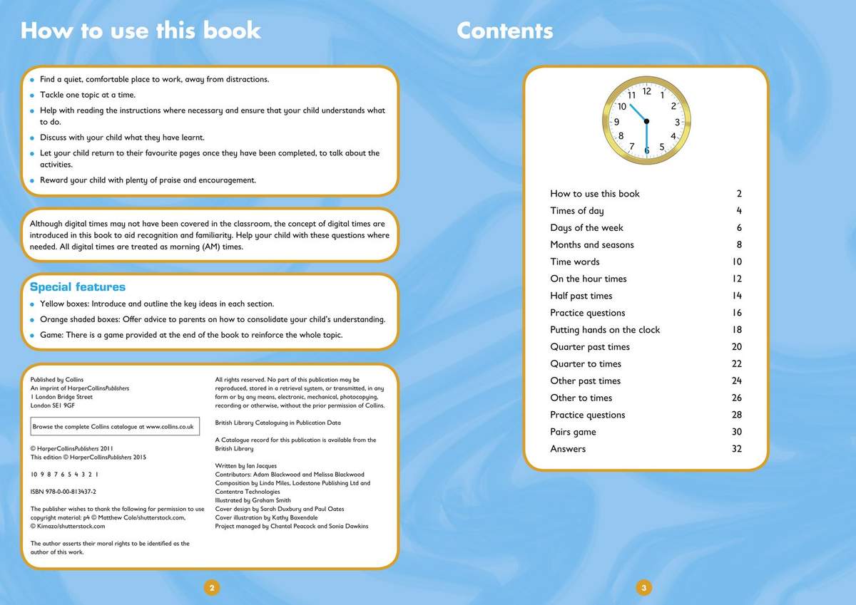 Instructions for parents on how to use the book, plus a list of chapters with page numbers