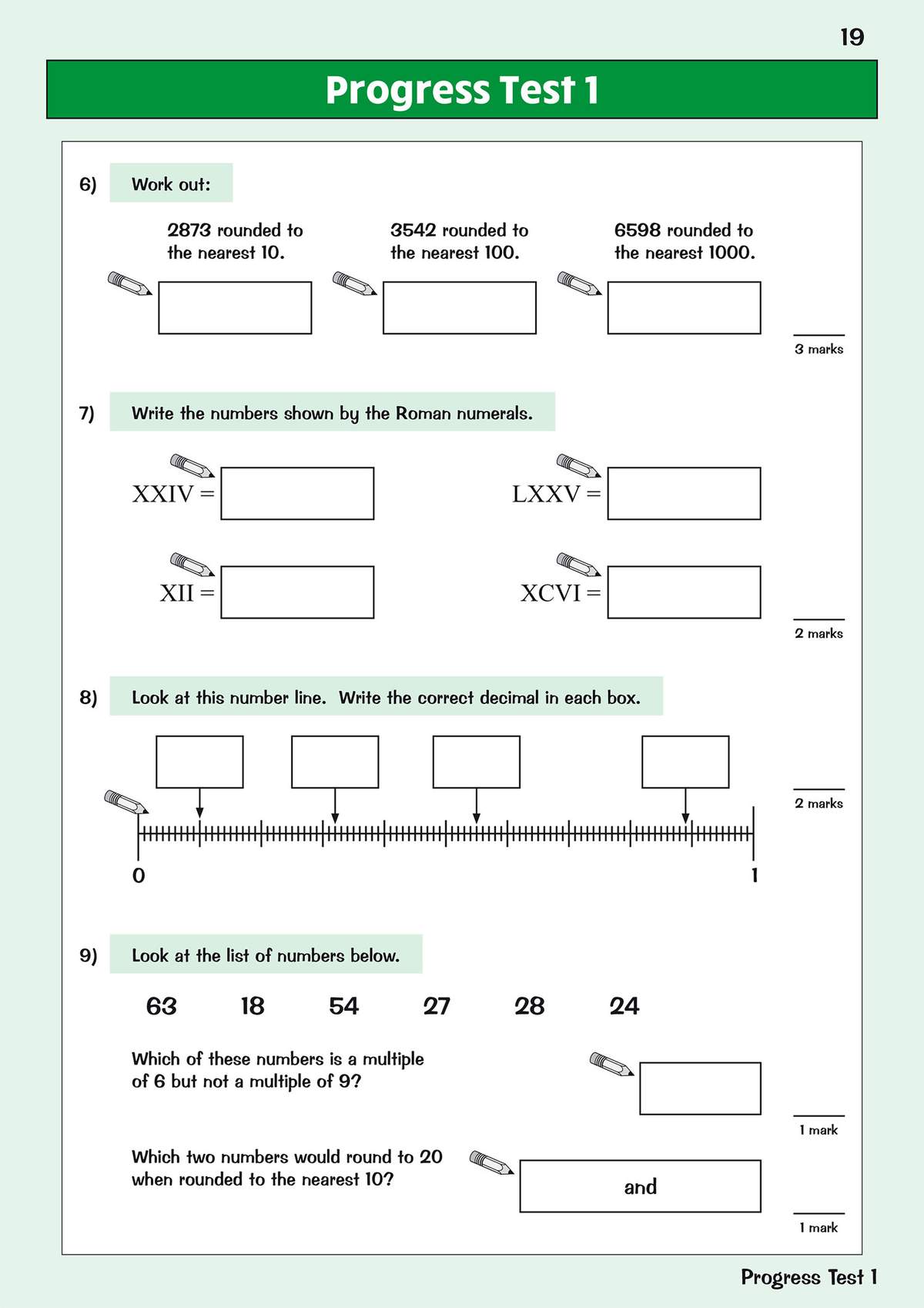 Children round numbers to the nearest 10, 100 and 1000, convert Roman numerals to digits