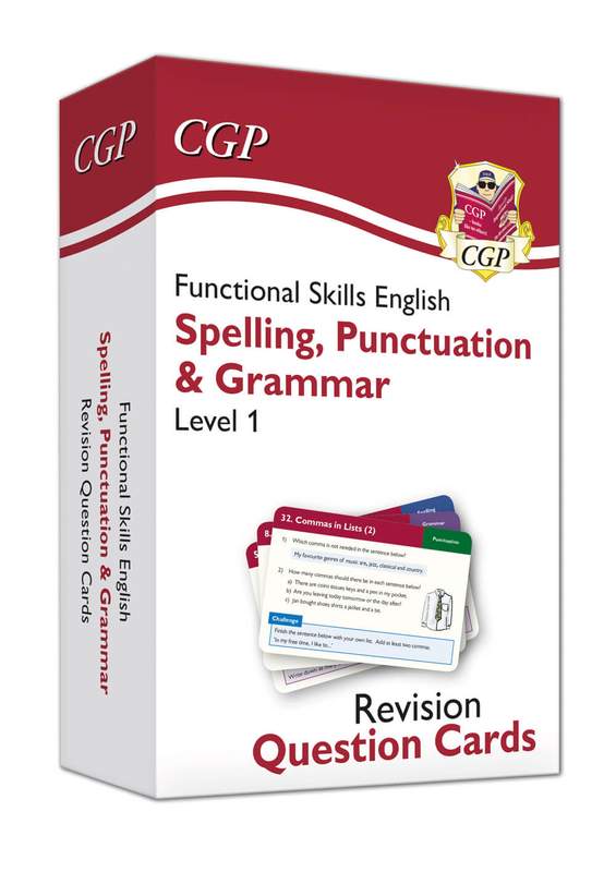 Functional Skills English Revision Question Cards: Spelling, Punctuation & Grammar - Level 1 Main Image