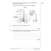A science question asks students to identify a gas and explain how turning off a lamp affects the volume of gas collected