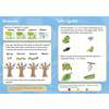 Children order frog and butterfly life cycles, draw leaves on trees, and circle their favourite season