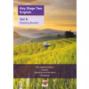 The front cover of a KS2 English reading booklet, featuring a scenic landscape and listing the three reading passages