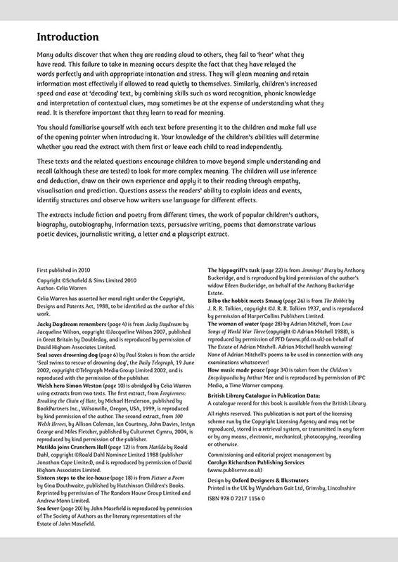 Sample of KS2 Comprehension Workbook Pack Ages 7-11 Schofield & Sims with Answers NEW ()