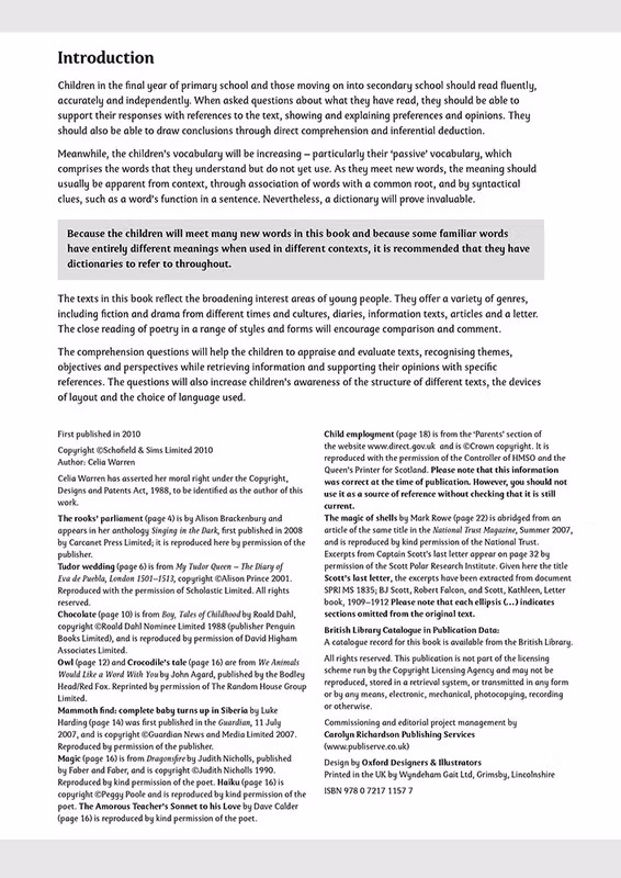 Sample of KS2 Comprehension Workbook Pack Ages 7-11 Schofield & Sims with Answers NEW ()