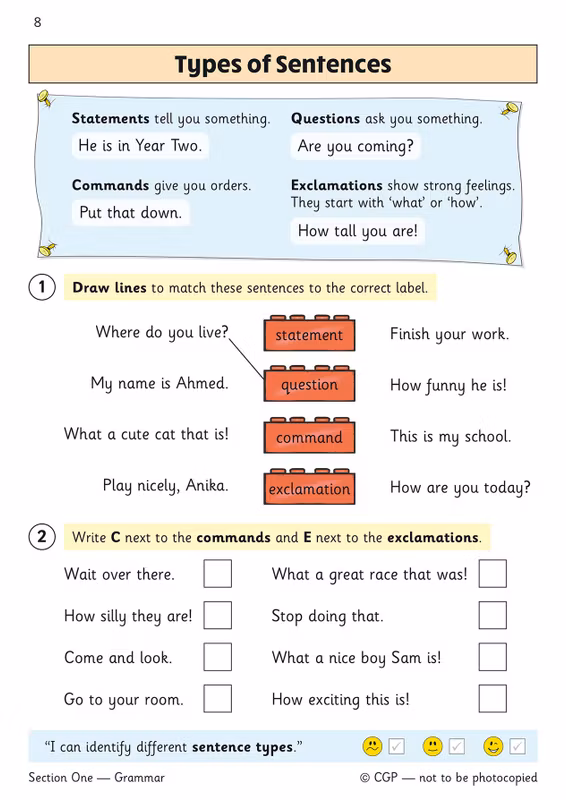 Sample of KS1 Year 2 English & Maths Question Books Ages 6-7 CGP with Answers NEW ()