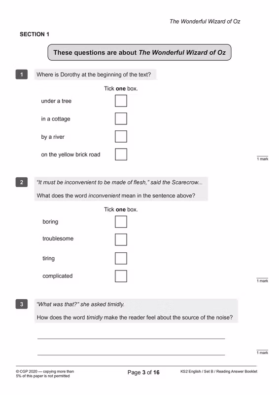 Sample of KS2 Maths & English SATS 2027 Practice Papers Y6 Ages 10-11 CGP with Answers ()
