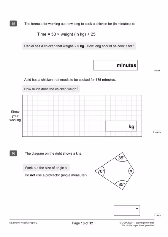 Sample of KS2 Maths SATs Practice Papers 5 Pack Bundle Year 6 CGP with Answers NEW ()