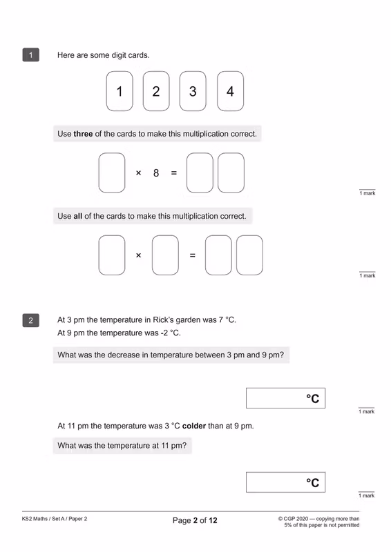 Sample of KS2 Maths & English SATS 2027 Practice Papers Y6 Ages 10-11 CGP with Answers ()