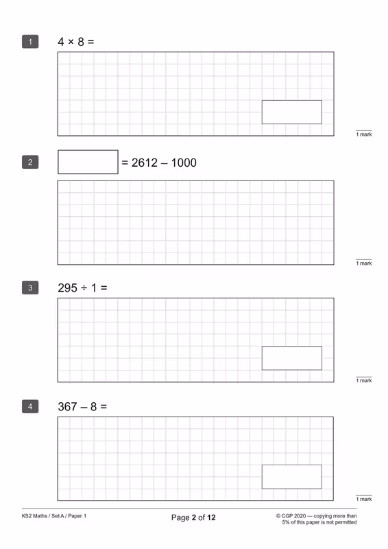 Sample of KS2 Maths & English SATS 2027 Practice Papers Y6 Ages 10-11 CGP with Answers ()