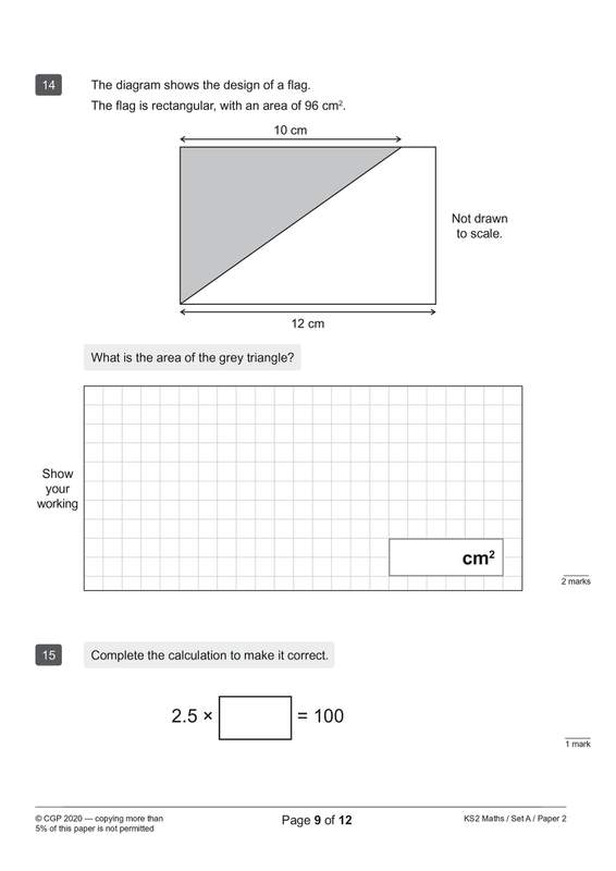 Sample of KS2 Maths SATs Practice Papers 5 Pack Bundle Year 6 CGP with Answers NEW ()