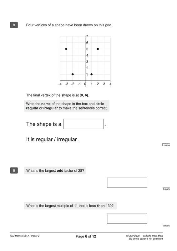 Sample of KS2 Maths SATs Practice Papers 5 Pack Bundle Year 6 CGP with Answers NEW ()