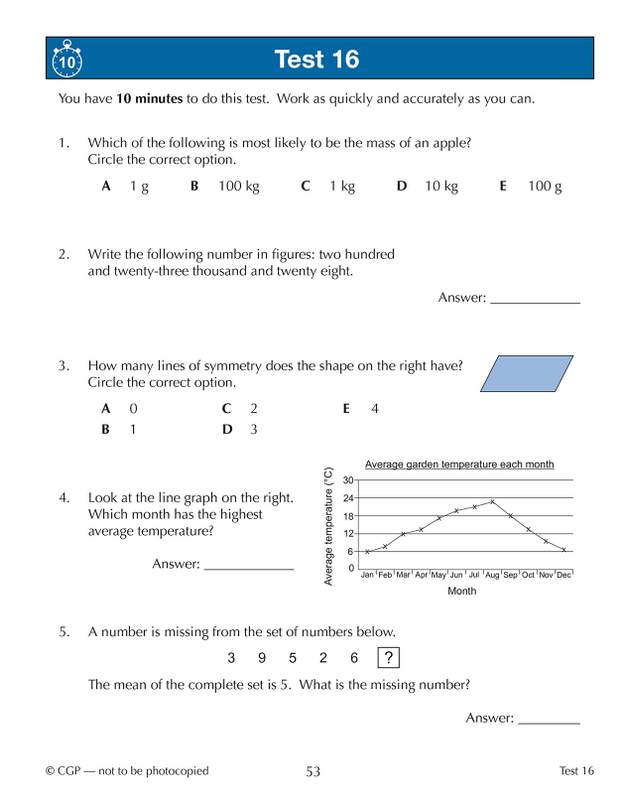 Sample of 11+ GL 10-Min Tests English Maths Reasoning Pack Ages 10-11 CGP with Answers NEW ()