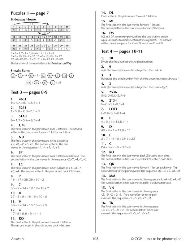 Sample of 11+ GL 10-Min Tests English Maths Reasoning Pack Ages 10-11 CGP with Answers NEW ()