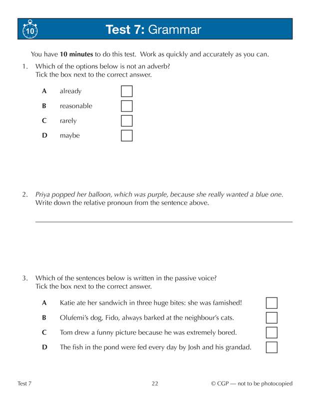 Sample of 11+ GL 10-Min Tests English Maths Reasoning Pack Ages 10-11 CGP with Answers NEW ()