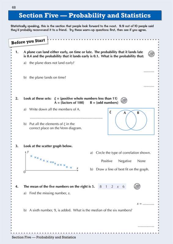 Sample of Year 9 Maths Workbook Pack Ages 13-14 CGP Collins KS3 with Answers NEW ()