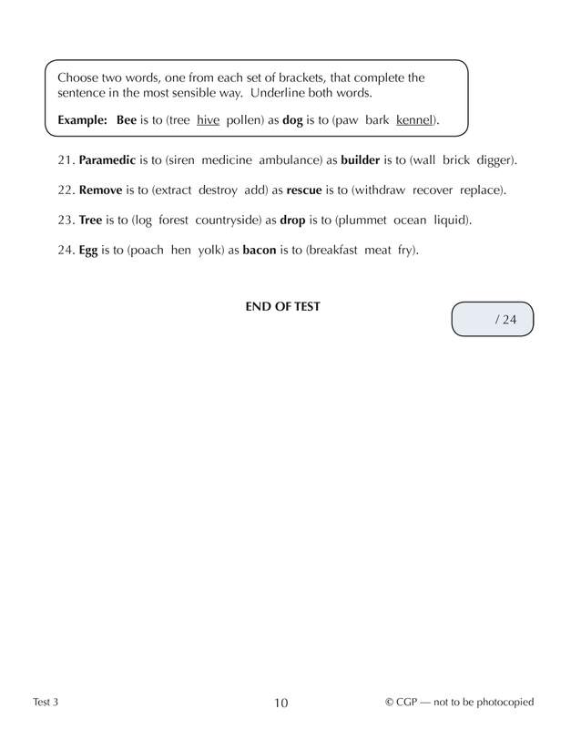Sample of 11+ GL 10-Min Tests English Maths Reasoning Pack Ages 10-11 CGP with Answers NEW ()