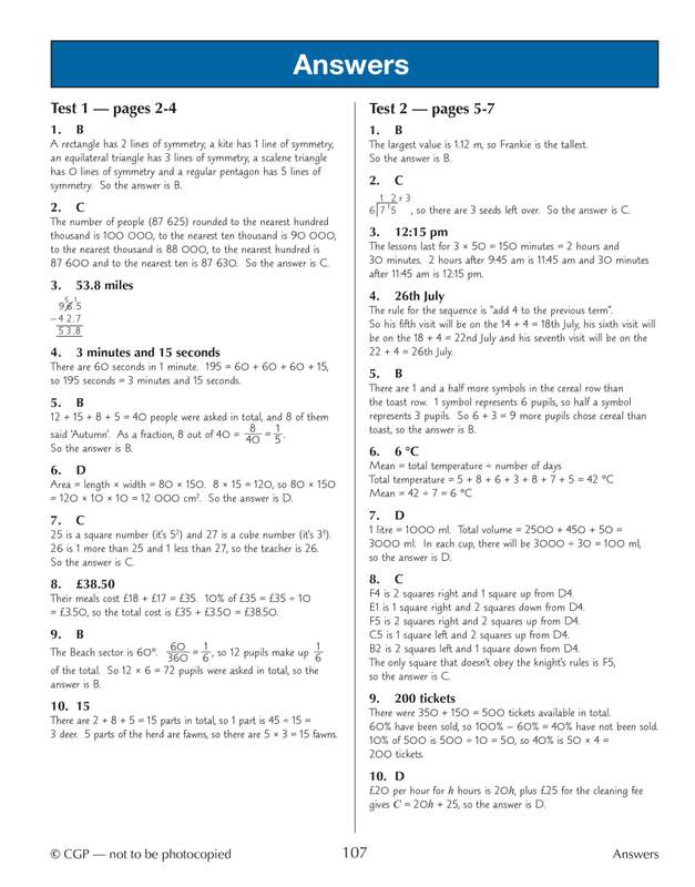 Sample of 11+ GL 10-Min Tests English Maths Reasoning Pack Ages 10-11 CGP with Answers NEW ()