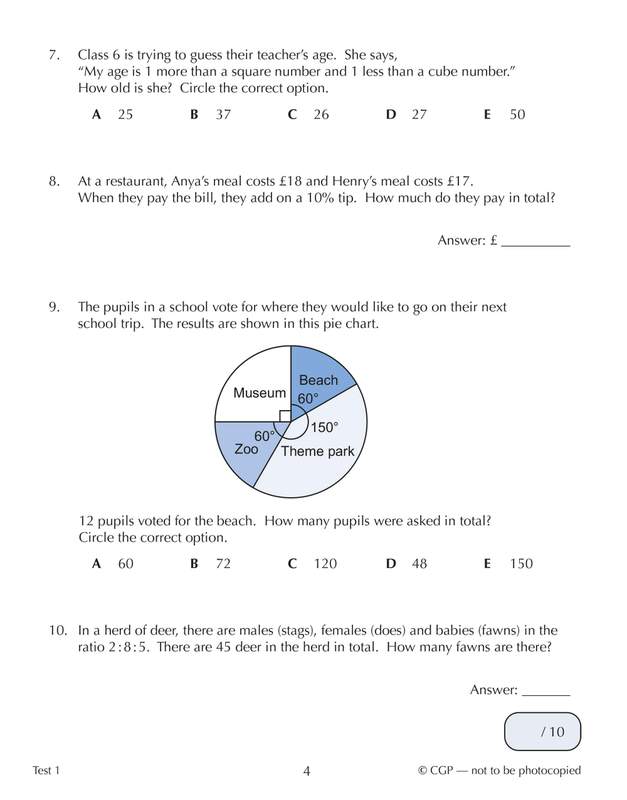 Sample of 11+ GL 10-Min Tests English Maths Reasoning Pack Ages 10-11 CGP with Answers NEW ()