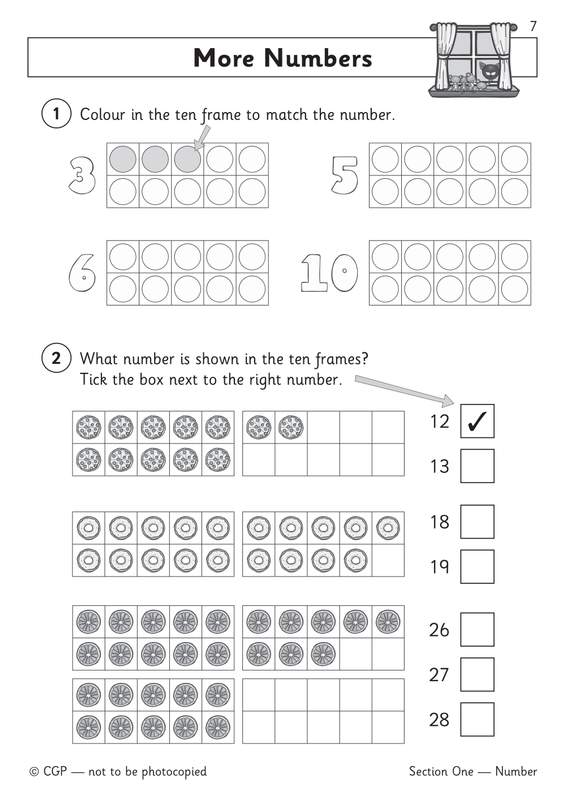 Sample of Reception Maths Workbook Pack Ages 4-5 CGP Schofield & Sims with Answers NEW ()