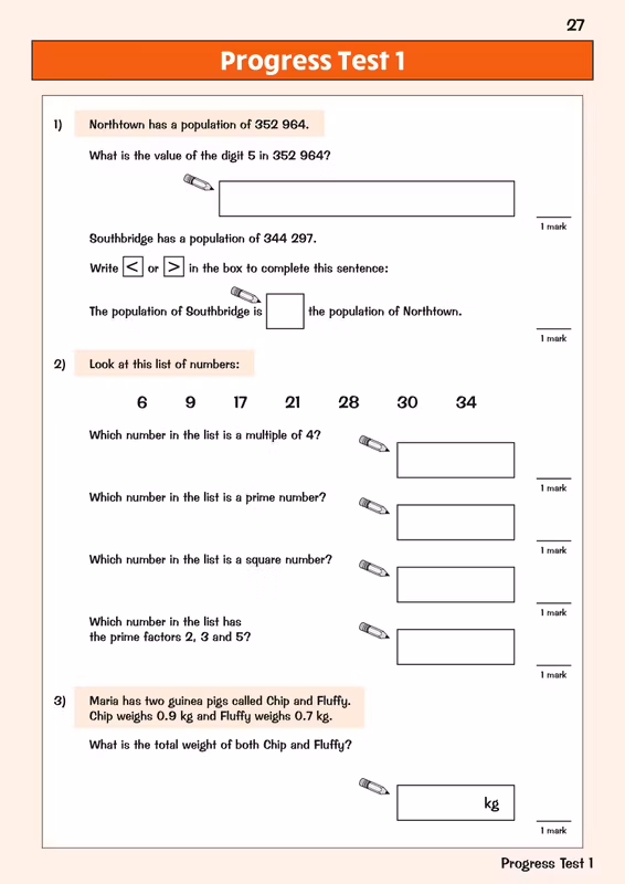 Sample of KS2 Year 5 English Maths Science Question Books CGP Ages 9-10 with Answers NEW ()