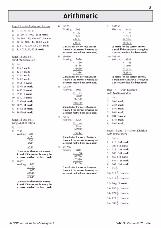 Sample of KS2 Maths SAT Buster Book Set 2027 Ages 10-11 CGP with Answers NEW ()