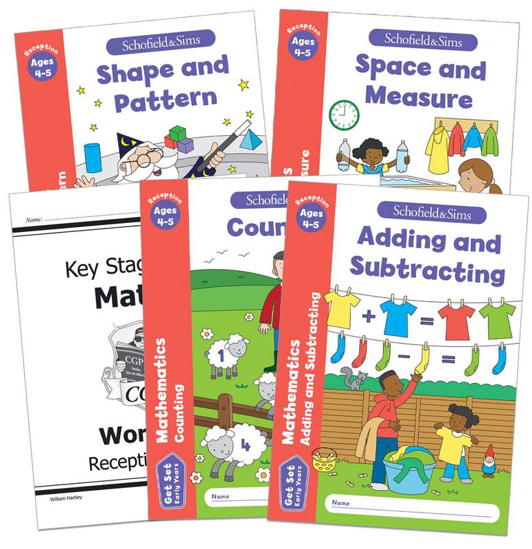 Reception Maths Workbook Pack Ages 4-5 CGP Schofield & Sims with Answers NEW