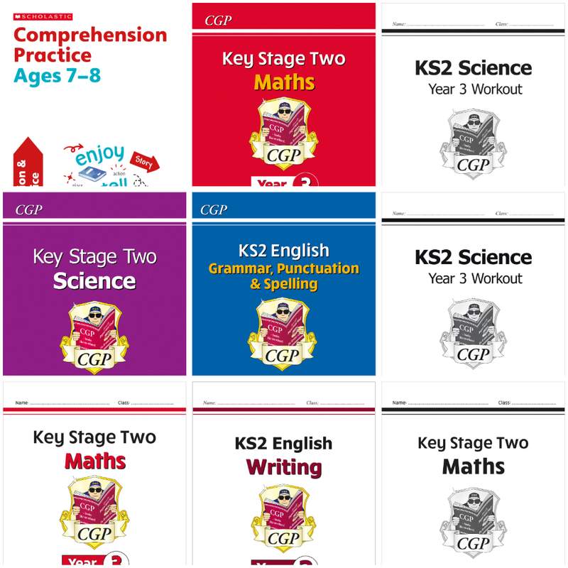 Year 3 Complete Pack 15 Books Ages 7-8 CGP Scholastic with Answers NEW