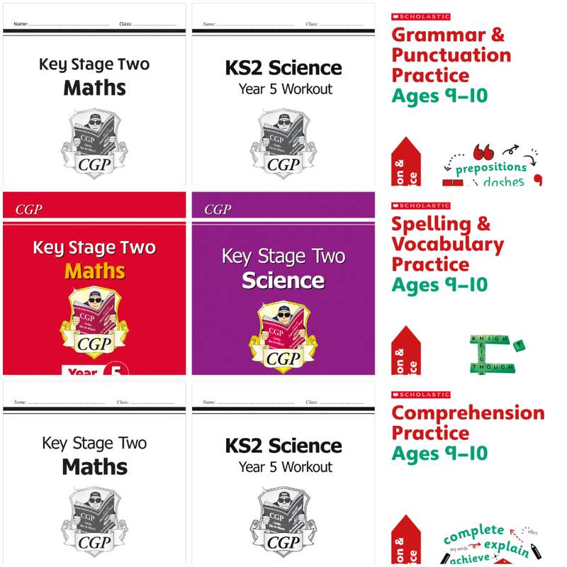 Year 5 Complete Pack Ages 9-10 CGP Scholastic 15 Books with Answers NEW