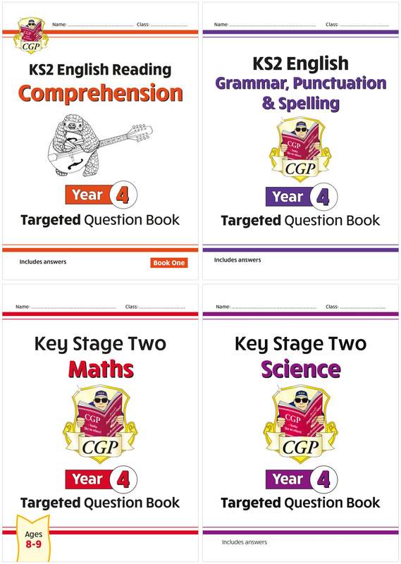 KS2 Year 4 English Maths Science Question Books Pack Ages 8-9 CGP with Answers