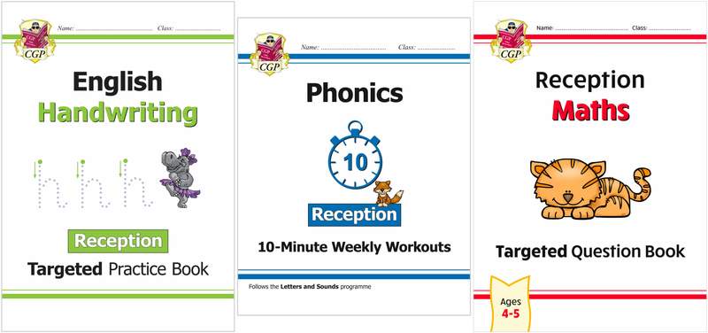 Reception English & Maths Practice Books Pack Ages 4-5 CGP with Answers NEW