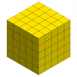 5 &times; 5 &times; 5 cube visual representation to help with cube number understanding