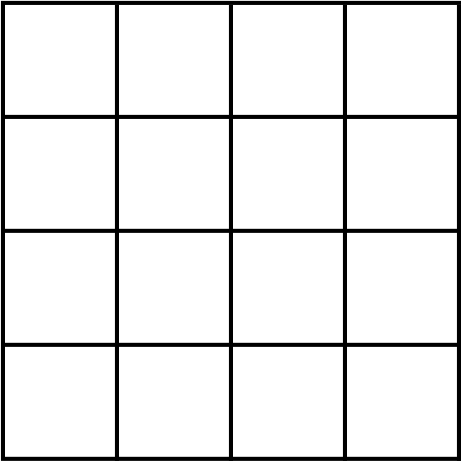4 x 4 grid visual representation to help with square number understanding