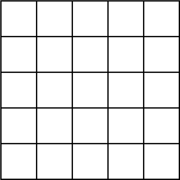 5 x 5 grid visual representation to help with square number understanding