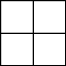 2 x 2 grid visual representation to help with square number understanding