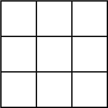 3 x 3 grid visual representation to help with square number understanding