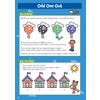 A worked example shows how to spot the odd balloon, followed by a practice question with four beach huts to choose from