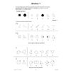 A non-verbal reasoning practice page with six multiple-choice questions asking children to find the figure most like two