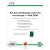 The back cover lists exam-style questions, expert tips and fully explained answers for OCR A Biology Year 1 & 2