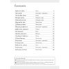 A contents page listing reading passages and their types, with page numbers and a key for icons
