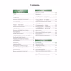 A contents page listing three sections on food science and safety, with page numbers for topics like proteins and cooking