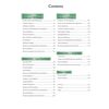 The contents page lists sections on health, sport psychology and data, plus practice papers and answers