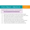 Eight sentences for pupils to identify the adjective in each, following a worked example
