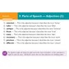 Eight answers to grammar questions, explaining which words are adjectives and the nouns they describe