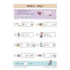 Children add missing letters to complete eight words using the pairs ay, oy and ea, then tick a box to record their score