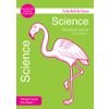 A bright green cover for a KS1 Science Revision Guide featuring a large pink flamingo