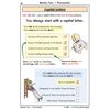 Children tick or cross sentences to check if they start with a capital letter, then complete a similar exercise
