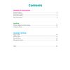 A table of contents listing grammar, spelling and writing sections with page numbers
