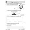 Three geometry problems on angles, including a cake slice, a rectangle with diagonals, and a triangle