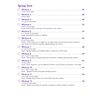 A contents page listing twelve weekly workouts covering times tables, puzzles and geometry, with page numbers